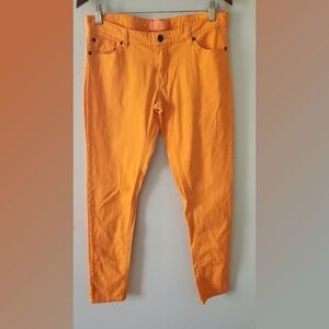 Hey Collection Bright Orange Skinny Pants